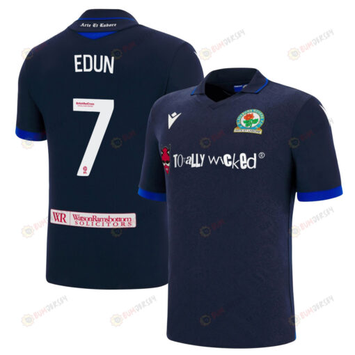 Tayo Edun 7 Blackburn Rovers 2022-23 Away Jersey - Navy