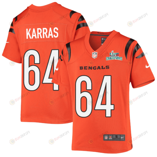 Ted Karras 64 Cincinnati Bengals Super Bowl LVII Champions Youth Alternate Game Jersey - Black