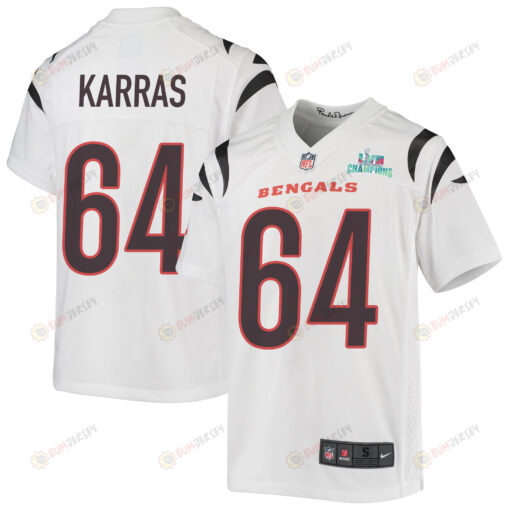 Ted Karras 64 Cincinnati Bengals Super Bowl LVII Champions Youth Jersey - White