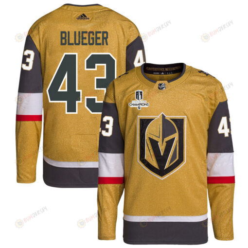 Teddy Blueger 53 Vegas Golden Knights Stanley Cup 2023 Champions Patch Home Breakaway Men Jersey - Gold