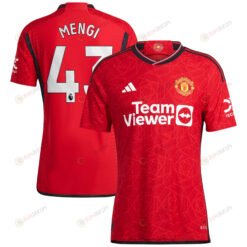 Teden Mengi 43 Manchester United 2023-24 Home Men Jersey - Red