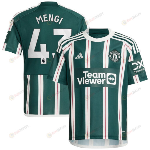 Teden Mengi 43 Manchester United 2023/24 Away Youth Jersey - Green