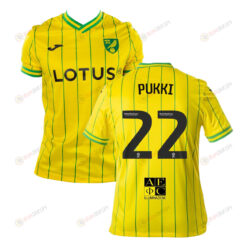 Teemu Pukki 22 Norwich City 2022-23 Home Jersey - Yellow