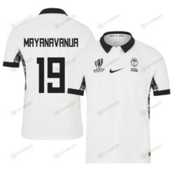 Temo Mayanavanua 19 Fiji 2023 Rugby World Cup Home Stadium Jersey - White