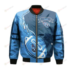 Tennessee Titans Bomber Jacket 3D Printed Flame Ball Pattern