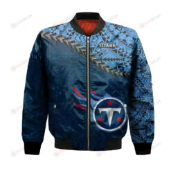 Tennessee Titans Bomber Jacket 3D Printed Grunge Polynesian Tattoo