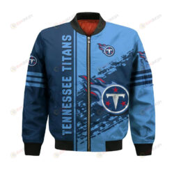 Tennessee Titans Bomber Jacket 3D Printed Logo Pattern In Team Colours