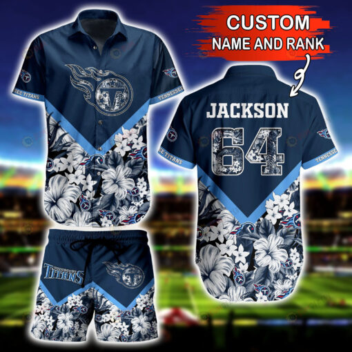 Tennessee Titans Custom Name And Number Floral 3D Printed Hawaiian Shirt