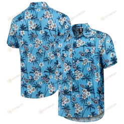Tennessee Titans Light Blue Floral Woven Button-Up Hawaiian Shirt