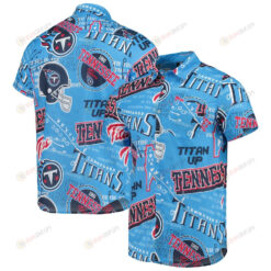 Tennessee Titans Light Blue Thematic Button-Up Hawaiian Shirt