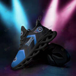 Tennessee Titans Logo 3D Max Soul Sneaker Shoes In Black Blue