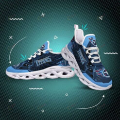 Tennessee Titans Logo 3D Max Soul Sneaker Shoes In Blue