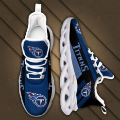 Tennessee Titans Logo Black Stripe Pattern 3D Max Soul Sneaker Shoes In Blue