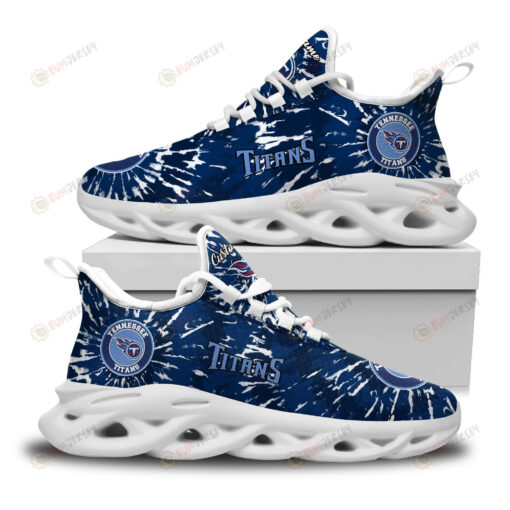 Tennessee Titans Logo Custom Name Tie Dye Pattern 3D Max Soul Sneaker Shoes