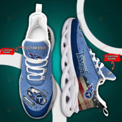 Tennessee Titans Logo Flag Pattern Custom Name 3D Max Soul Sneaker Shoes