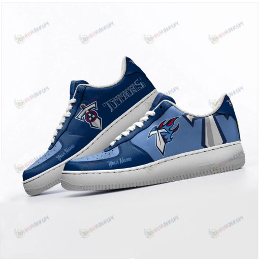 Tennessee Titans Logo Pattern Custom Name Air Force 1 Printed In Blue