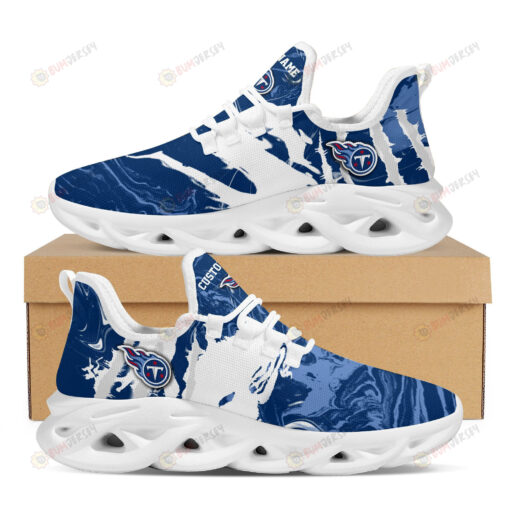 Tennessee Titans Logo Slick Pattern Custom Name 3D Max Soul Sneaker Shoes