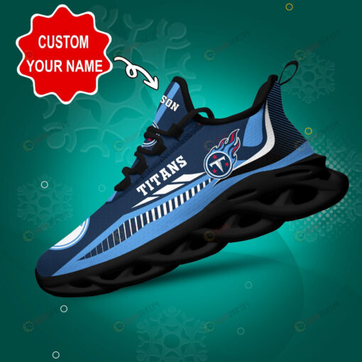 Tennessee Titans Logo Stripe Line Pattern Custom Name 3D Max Soul Sneaker Shoes