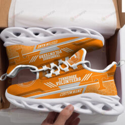 Tennessee Volunteers Logo Custom Name Pattern 3D Max Soul Sneaker Shoes In Orange