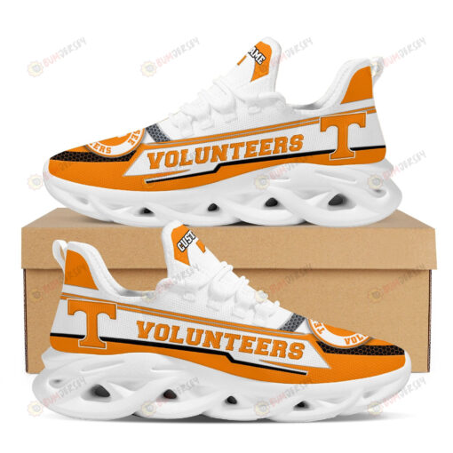 Tennessee Volunteers Logo Pattern Custom Name 3D Max Soul Sneaker Shoes In Orange White