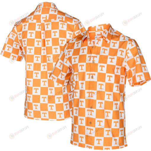 Tennessee Volunteers Tennessee Orange Logo Floral Button-Up Hawaiian Shirt