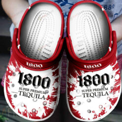 Tequila 1800 Logo Splatter Pattern Crocs Classic Clogs Shoes In Red - AOP Clog