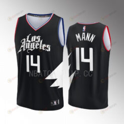 Terance Mann 14 Clippers Black Men Jersey Fast Break Fast Break Player 2022-23 Statement Edition