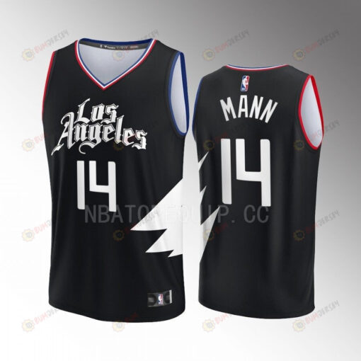 Terance Mann 14 Clippers Black Men Jersey Fast Break Fast Break Player 2022-23 Statement Edition