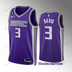 Terence Davis 3 Sacramento Kings Purple Icon Edition 2022-23 Unisex Jersey Swingman