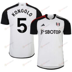 Terence Kongolo 5 Fulham FC 2023-24 Premier League Home Men Jersey - White