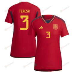 Teresa Abelleira 3 Spain Women's National Team 2023-24 World Cup Home Women Jersey