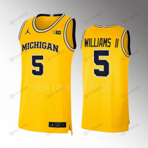 Terrance Williams II 5 Michigan Wolverines Limited Uniform Jersey 2022-23 College Basketball Maize