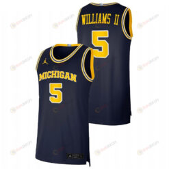 Terrance Williams II 5 Michigan Wolverines Navy Basketball Dri-FIT Swingman Jersey