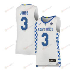 Terrence Jones 3 Kentucky Wildcats Basketball Elite Men Jersey - White