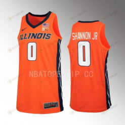 Terrence Shannon Jr. 0 Illinois Fighting Illini Uniform Jersey 2022-23 Basketball Orange