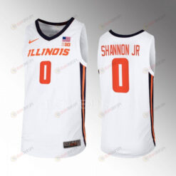 Terrence Shannon Jr. 0 Illinois Fighting Illini White Jersey 2022-23 Home Basketball