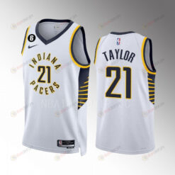 Terry Taylor 21 Indiana Pacers White Association Edition 2022-23 Men Jersey Swingman