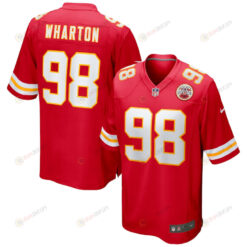 Tershawn Wharton 98 Kansas City Chiefs Game Men Jersey - Red