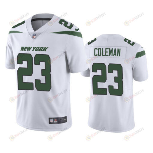 Tevin Coleman 23 New York Jets White Vapor Limited Jersey