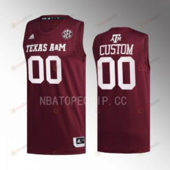 Texas AM Aggies Custom 00 Jersey 2022-23 College Basketball Maroon Uniform