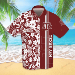 Texas ATM Aggies Hawaiian Shirt With Floral And Leaves Pattern