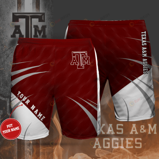 Texas A&M Aggies Basketball Team Custom Name Hawaiian Shorts Summer Shorts Men Shorts - Print Shorts