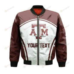 Texas A&M Aggies Bomber Jacket 3D Printed Custom Text And Number Curve Style Sport