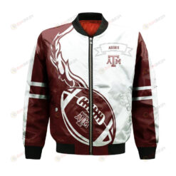 Texas A&M Aggies Bomber Jacket 3D Printed Flame Ball Pattern