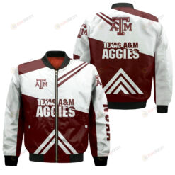 Texas A&M Aggies Football Bomber Jacket 3D Printed - Stripes Cross Shoulders