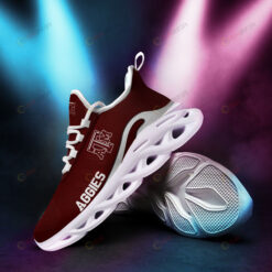 Texas A&M Aggies Logo Pattern 3D Max Soul Sneaker Shoes In Maroon