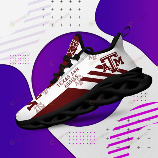 Texas A&M Aggies Logo Red Stripe Pattern 3D Max Soul Sneaker Shoes