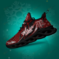 Texas A&M Aggies Logo Triangle Pattern 3D Max Soul Sneaker Shoes