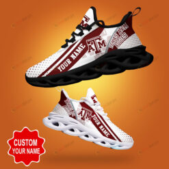 Texas A&M Aggies Shadow Logo Polka Dot Pattern Custom Name 3D Max Soul Sneaker Shoes