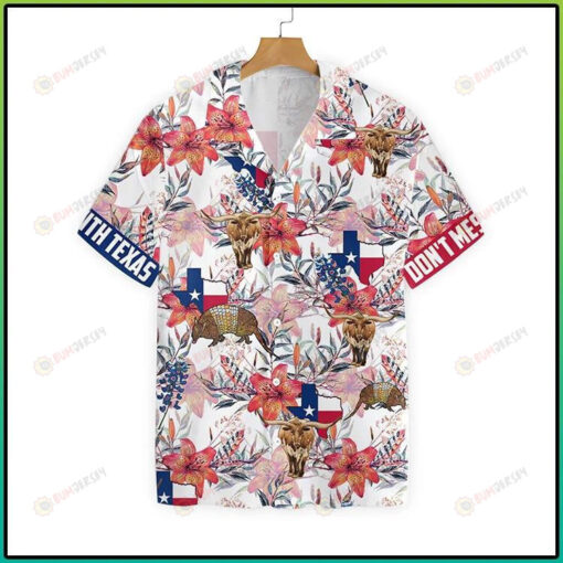 Texas Longhorn Bluebonnet And Armadillo Hawaiian Shirt